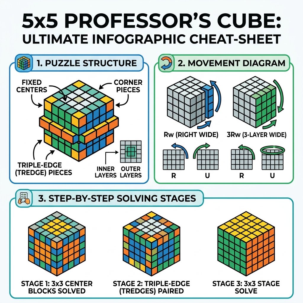 5×5 Professor's Cube Visual Guide Infographic